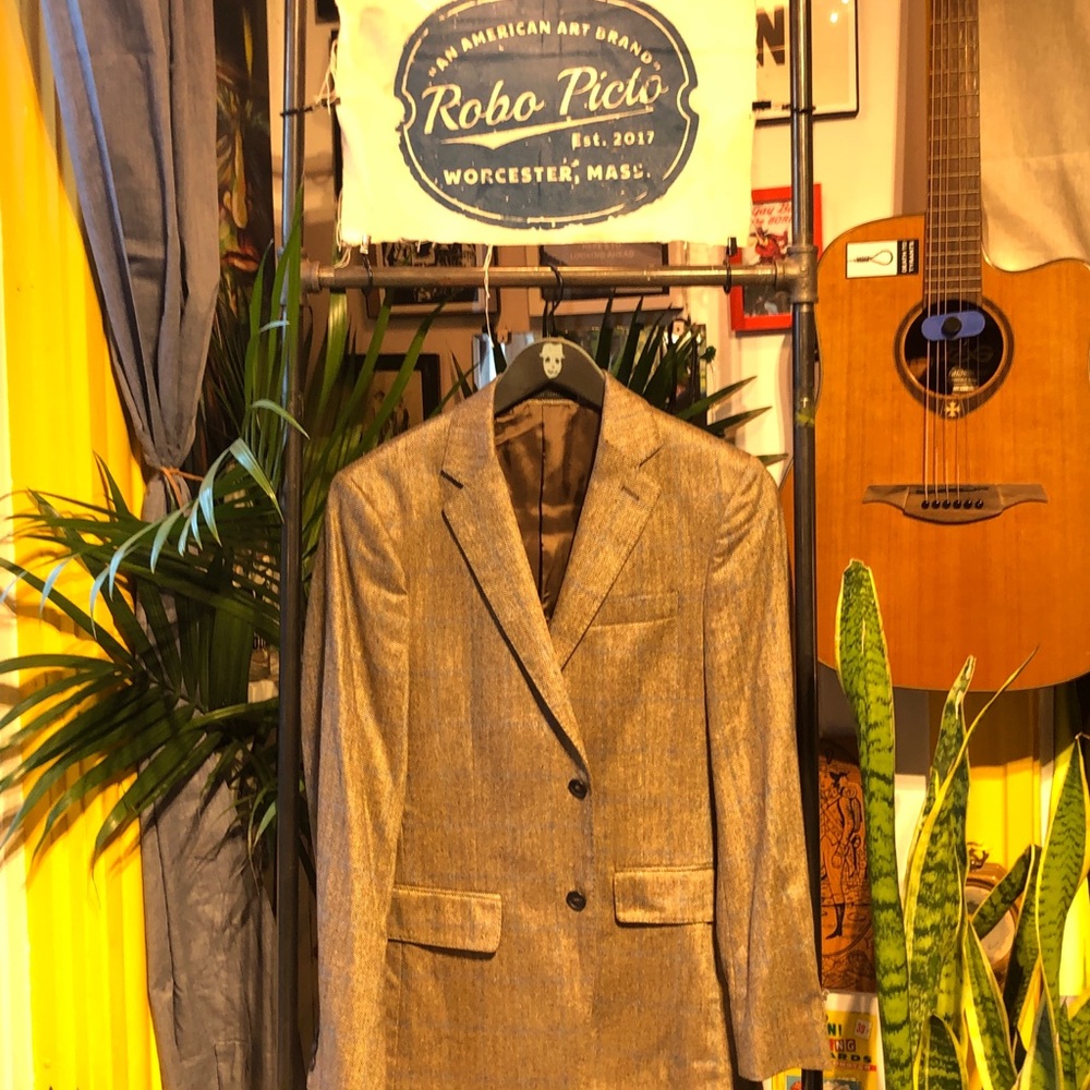 Jack Spade Tan Windowpane 36R Blazer